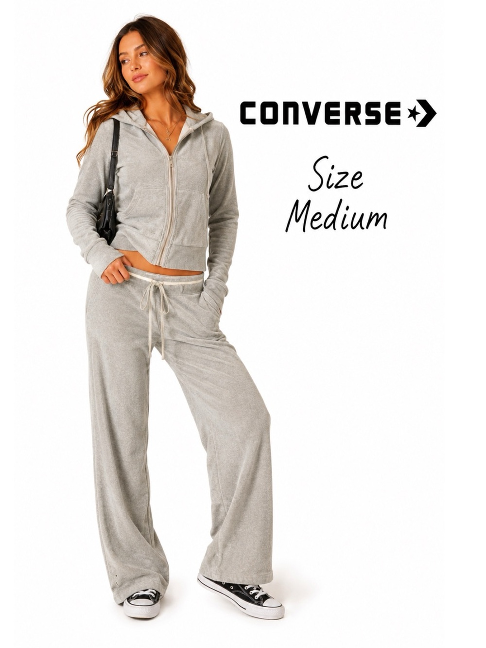 CONVERSE Grey Y2K Two Piece Sweat Set